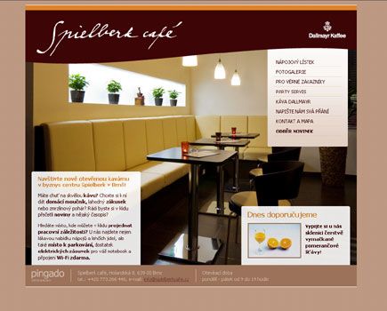 webové stránky kavárny